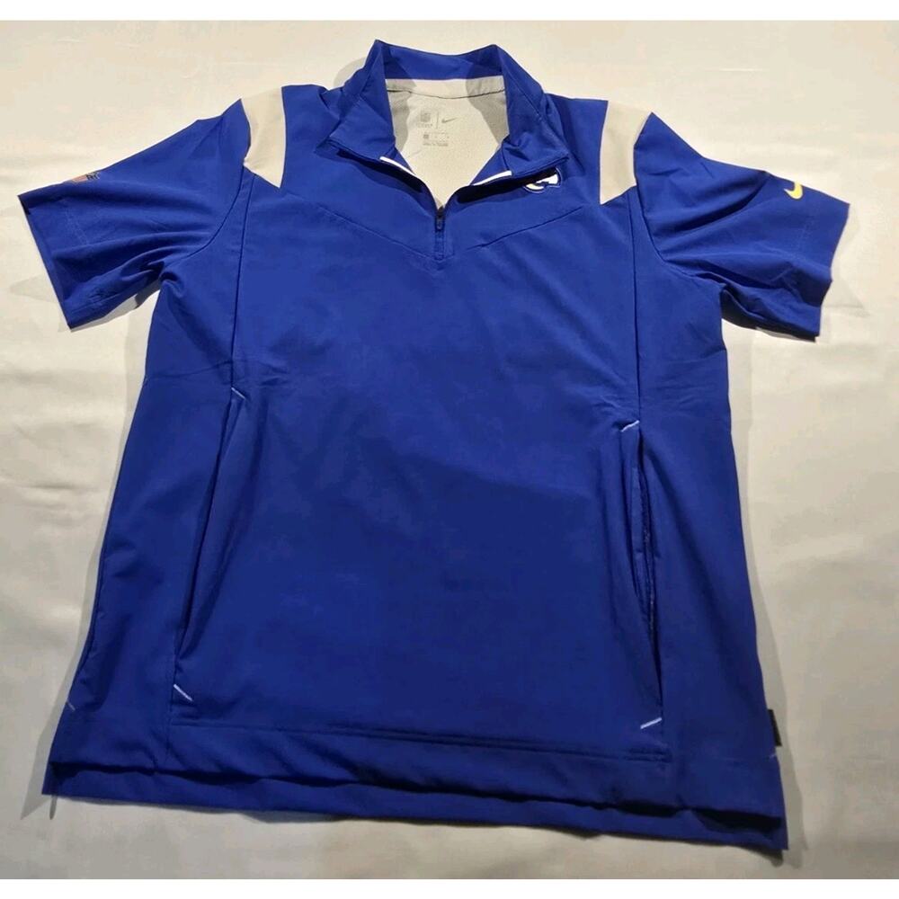 Rare Nike NFL Los Angeles Rams Mens Large Sideline OnField 1/4 Zip Pull Vented